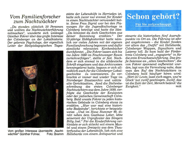 in: Fränkische Landeszeitung, 03/2010