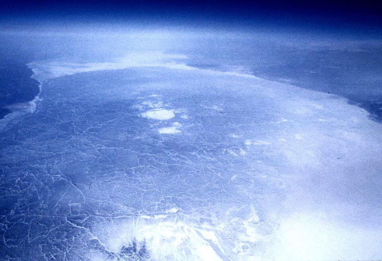                    Baikal under the ice (airplane footage)
