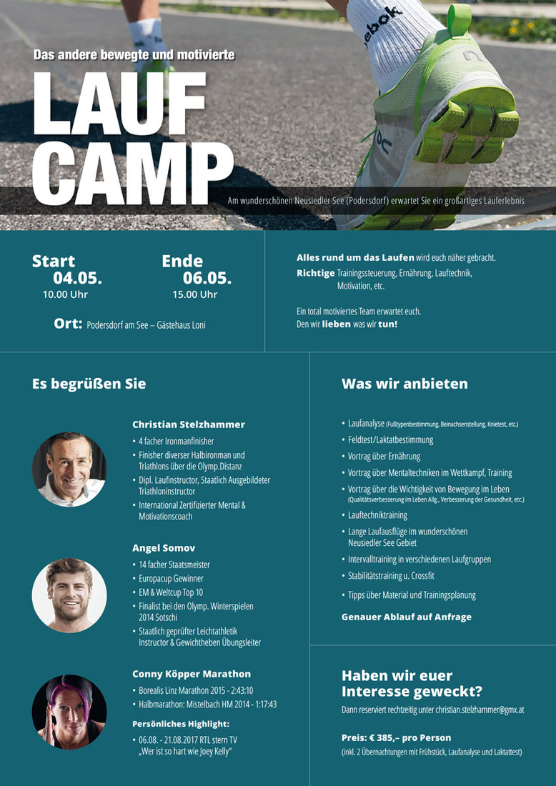 Flyer Laufcamp Podersdorf