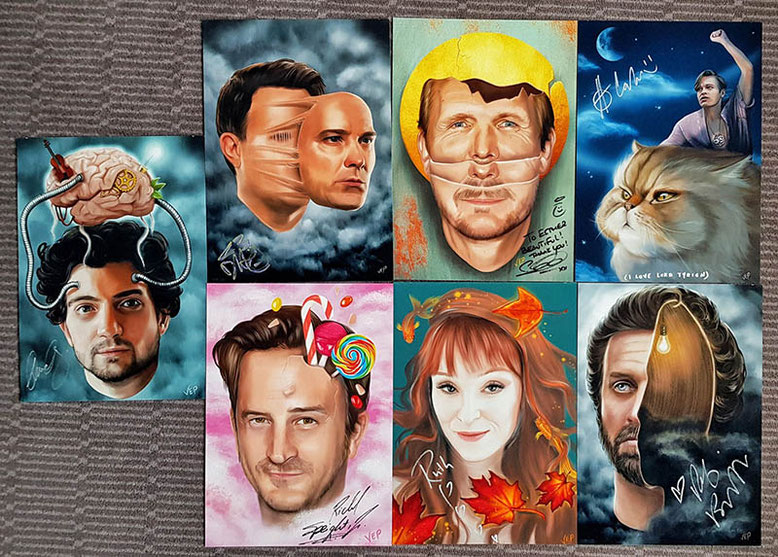 autographed supernatural fan art, David Alpay, David Haydn-Jones, Sebastian Roché, Alexander Calvert, Richard Speight Jr, Ruth Connell, Rob Benedict
