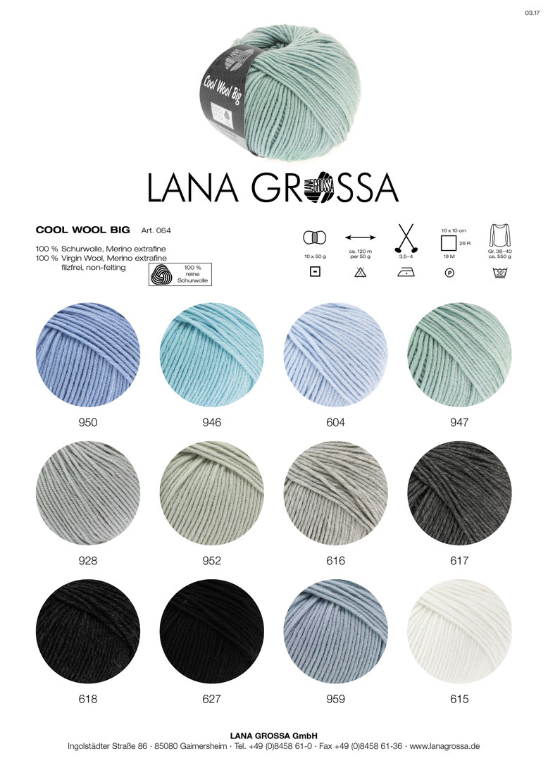Wolle Kreativ Lana Grossa 336 rosenholz//grau 50g Cool Wool Big melangé