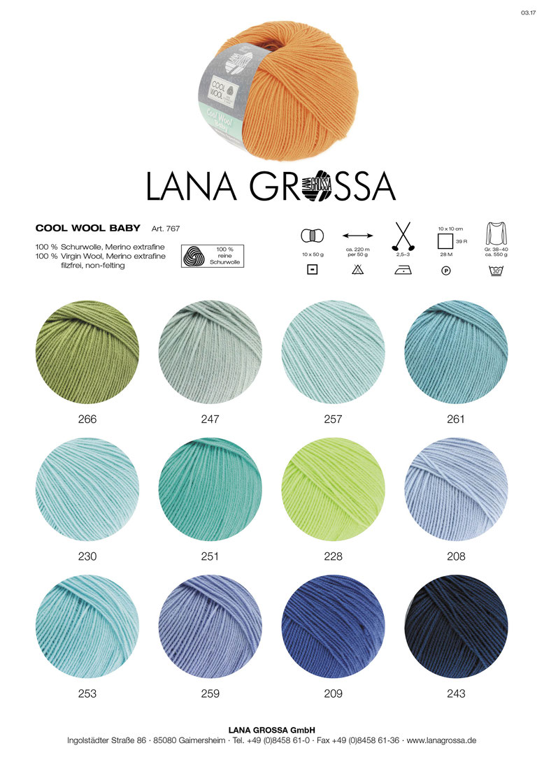 Cool Wool Baby 25gr Lana Grossa extrafeine Merinowolle Farbe 268 flieder