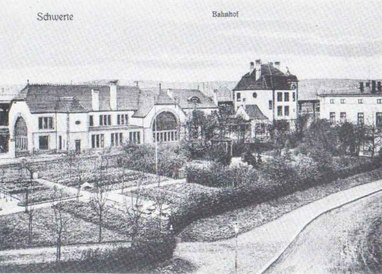 Bahnhof Schwerte um 11.11.1920 (von Postkarte)