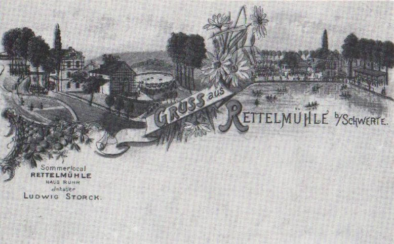 (1897)Postkarte von der Gastwirtschaft Rettelmühle in Wandhofen