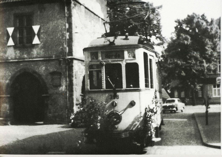 Letzte Fahrt der Strassenbahn vom Marktplatz aus nach Hörde, 30.Juni 1954