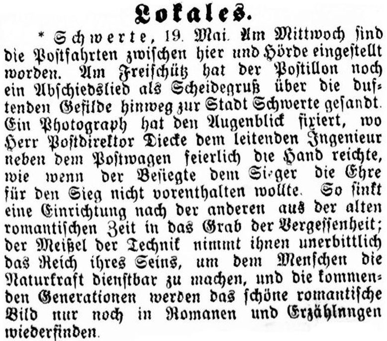 Hier noch der dazugehörige Zeitungsartikel vom 19.05.1899 ©Dietmar Kolander 