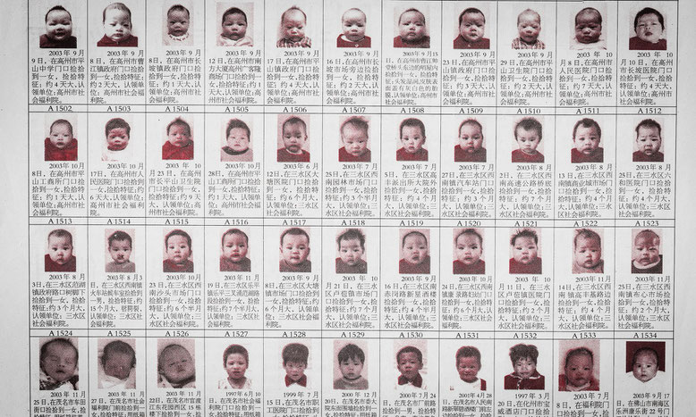 Newspaper images of 'adopted' babies 