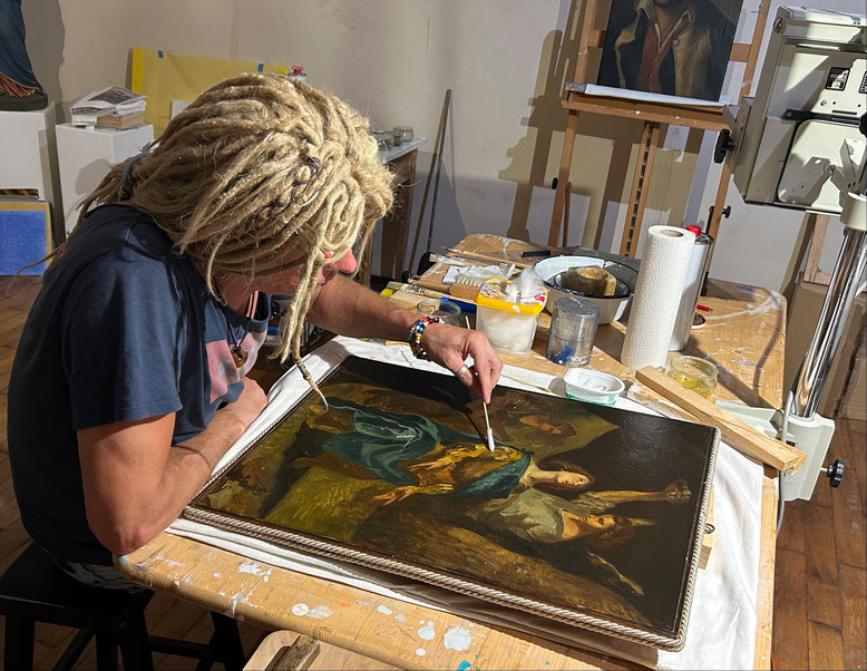 R.C. von Aufwind Restaurierung eines Ölgemäldes Atelier Aufwind in Freienried