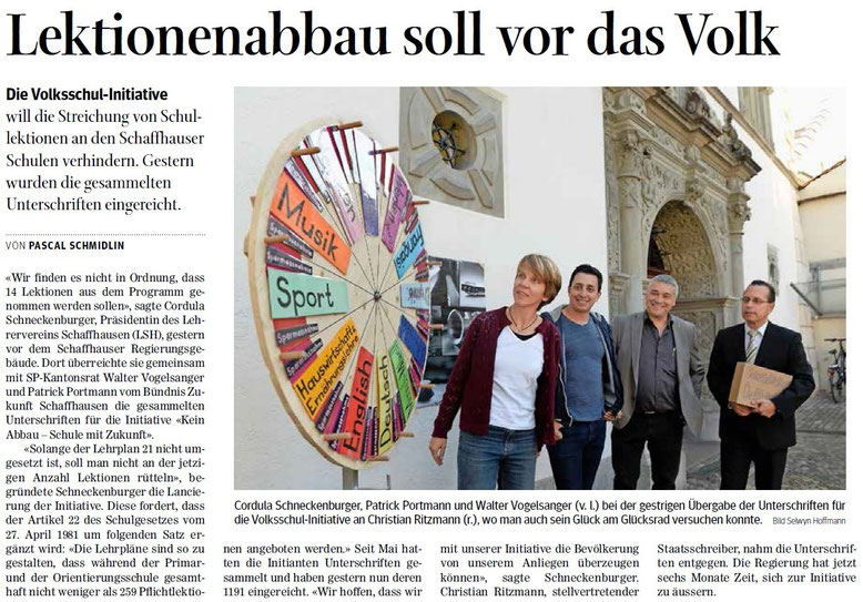 Quelle: Schaffhauser Nachrichten, 22.09.2015