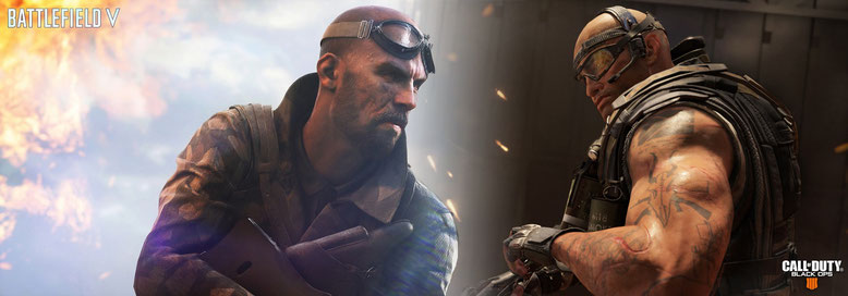 Battlefield 5 im Screenshot-Vergleich mit Call of Duty Black Ops 4. Bild: EA/Activision