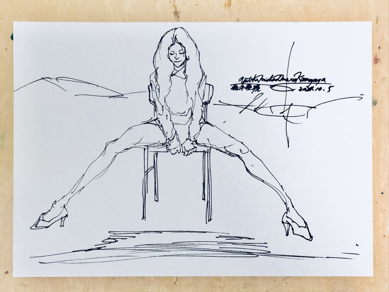 YUTAKAの１０分デッサン（YUTAKA主宰の「EDEN絵画教室」にて）　モデル：森木愛琥