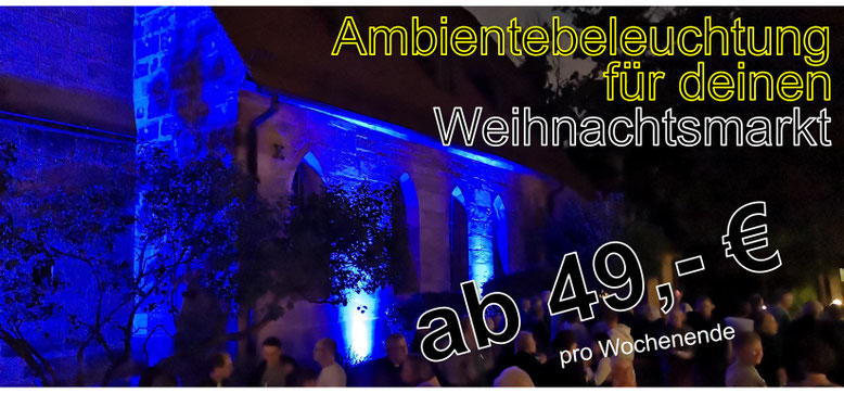 Ambientebeleuchtung auf Weihnachtsmarkt - Lichttechnik mieten Nürnberg