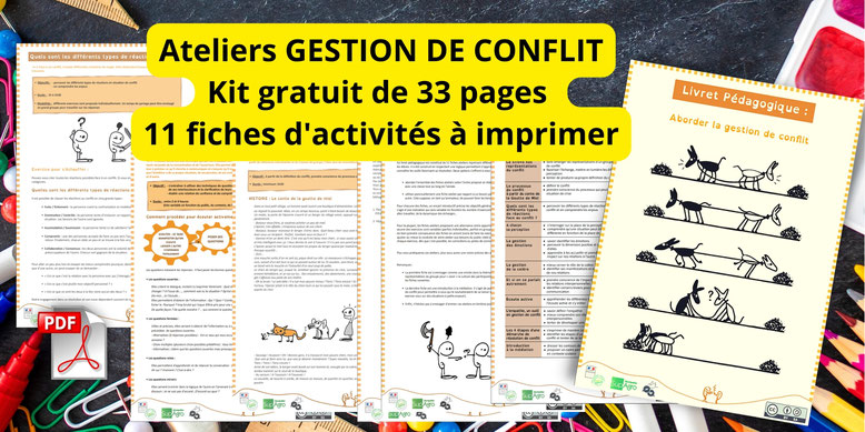 Kit pédagogique gestion de conflit. CNV. CPS. Compétences psychosociales. PDF gratuit. Communication non violente.