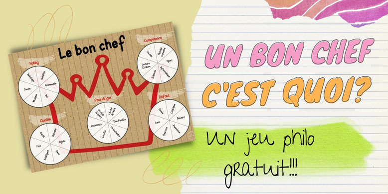 Philosophie pour enfants. Pratique philosophique. Concept du chef. C'est quoi un chef? Outil PDF gratuit. Pôle philo. Se former à la pratique philosophique.