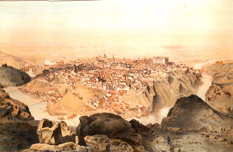 Alfred Guesdon - Toledo, vista tomada desde la piedra del Rey Moro. - 1854