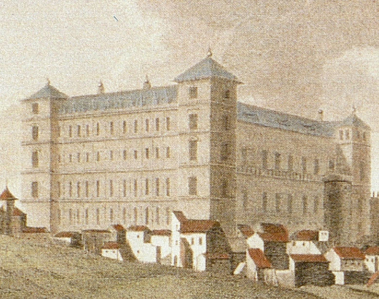 El Alcazar  dibujo de H. Swimburne llevado a un aguafuerte en 1799. Archivo Municipal de Toledo