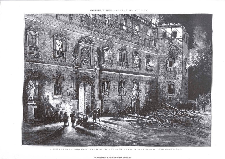 Incendio del Alcázar - La Ilustración Española y Americana. 15/01/1887