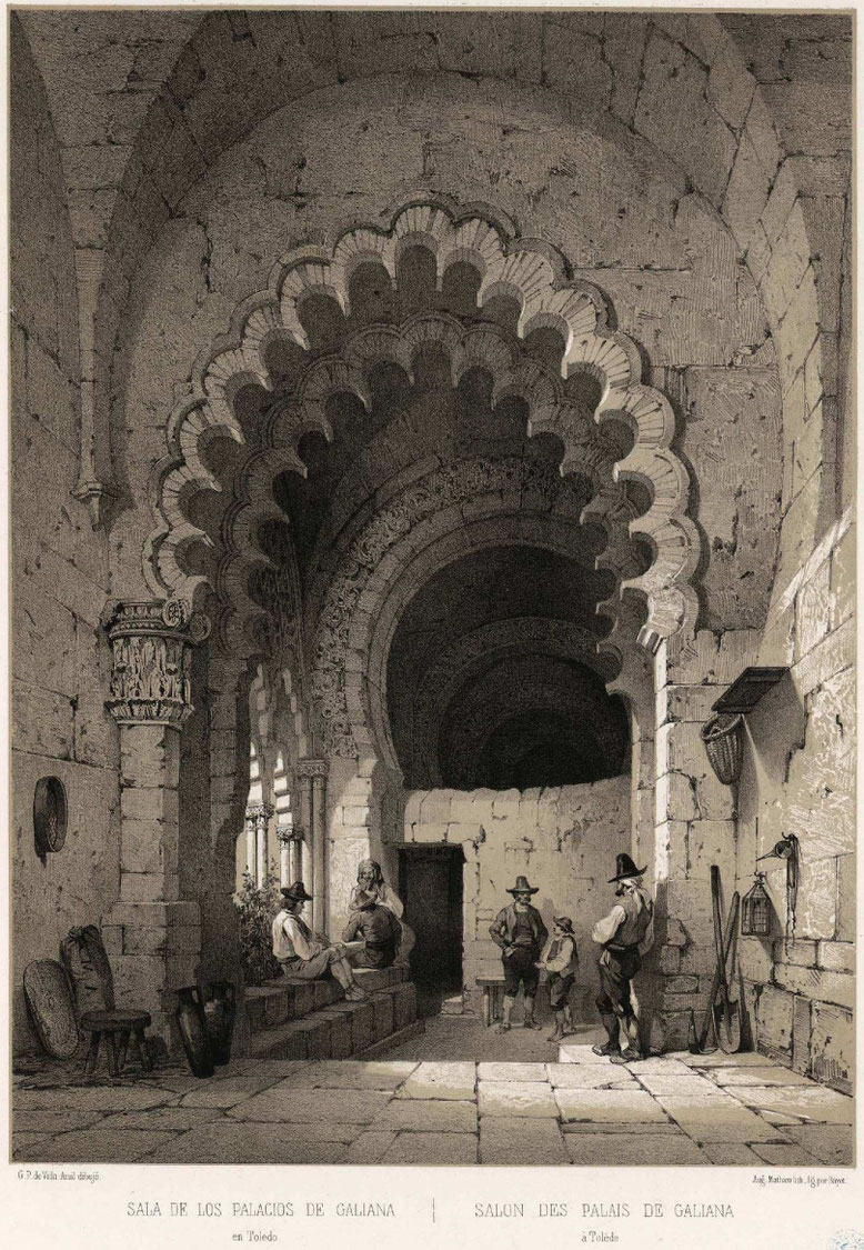 Sala del Palacio de Galiana en la Huerta del Rey - Perez de Villaamil - sXIX