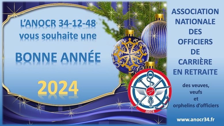 carte de bonne année 2024 de l'ANOCR 34-12-48 anocr34.fr
