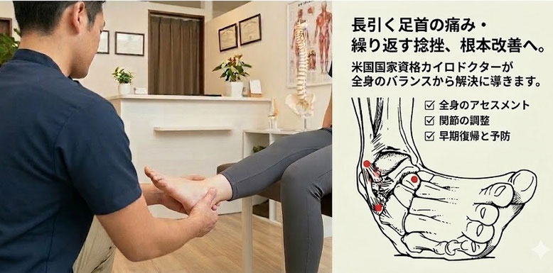 大阪本町のドクターバンカイロプラクティック　足首の捻挫の写真