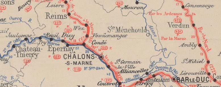 Carte itinéraire des voies navigables de la France d'après le Guide officiel de la navigation intérieure 1911  - gallica.bnf.fr