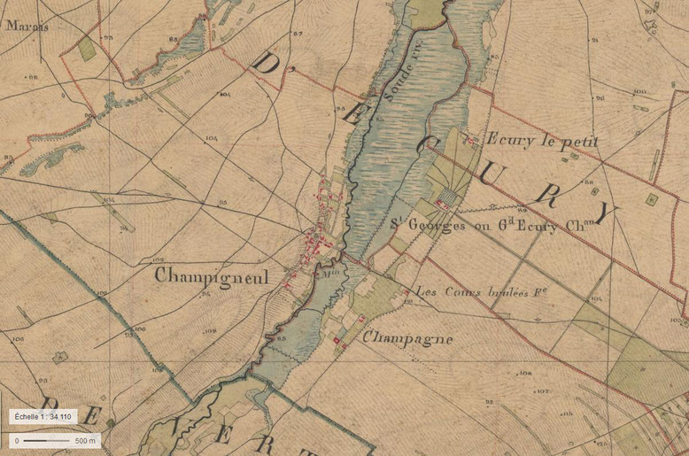 Carte d'état-major - 1820-1866 - Source : Géoportail