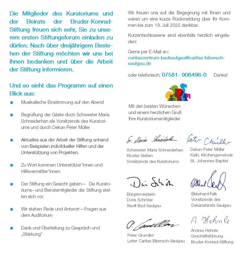 Einladungskarte Stiftungsforum