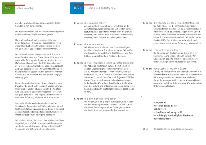 Flyer Bruder-Konrad-Stiftung