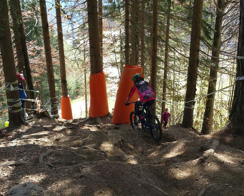 Géraldine Fink von Pink Gravity dem TRAIL-QUEEN Team in Kranskja Gora am IXS European Cup