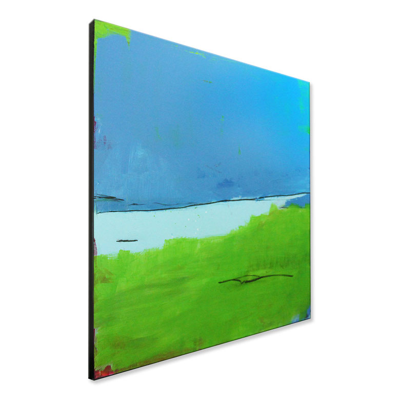 Landschaft blau grün - Unten am See