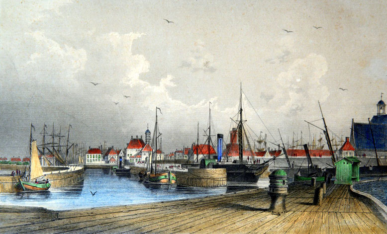 De haven van Harlingen ca 1858, 