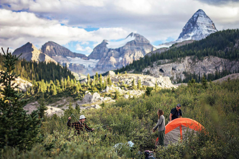 Travel guide to the Canadian Rockies -camping, Campground at Og Lake, Mt Assiniboine