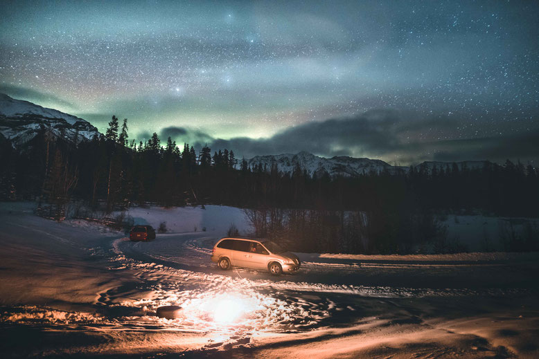 Canadian Rockies in Winter Northern Lights