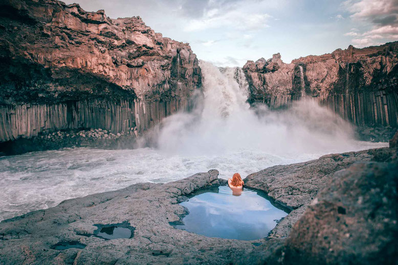 Visit Iceland in Spring, March April, May, June Aldeyarfoss waterfall