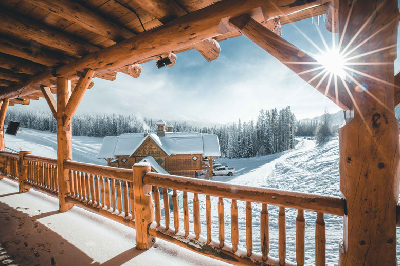 Canadian Rockies in Winter Lake Louise Ski Resort Lodge