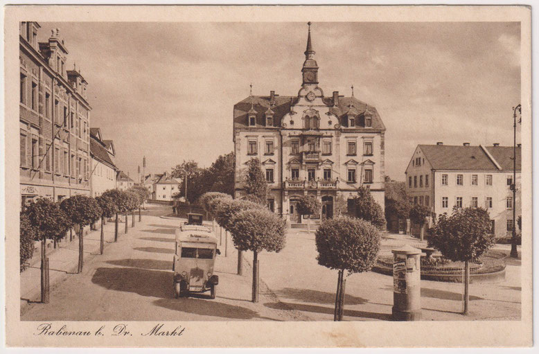 Rabenau bei Dresden, Markt, Archiv W. Thiele