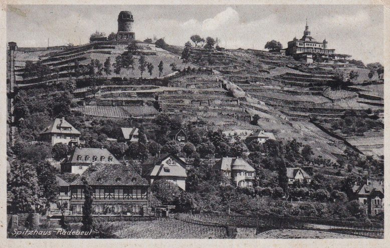 Blick zum Spitzhaus Radebeul, Archiv W. Thiele