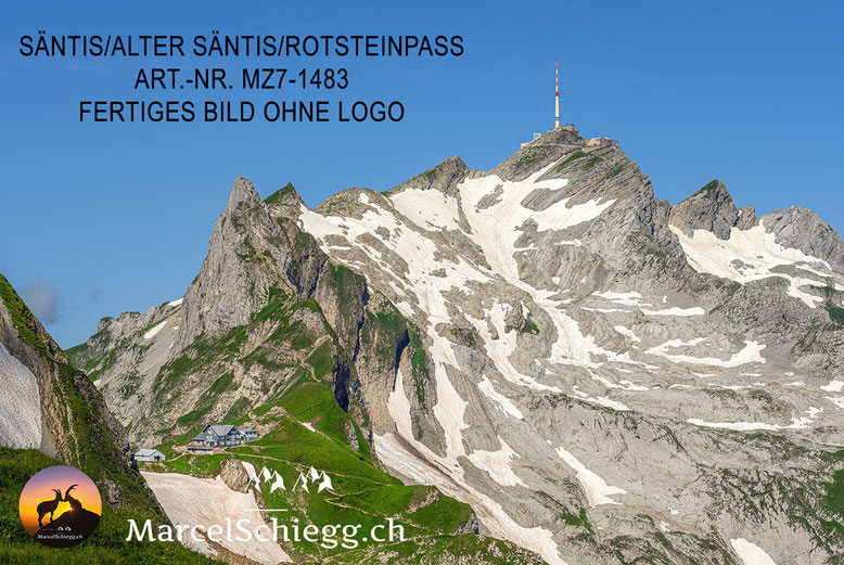 Säntis, Alter Säntis, Wandbild, Berggasthaus Alter Säntis, Rotsteinpass