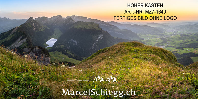 Hoher Kasten, Sonnenuntergang, Alpsteinpanorama