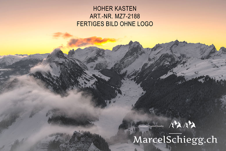Hoher Kasten, Winter, Sonnenuntergang, Nebel