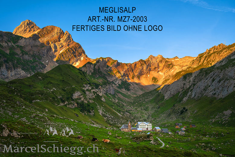 Marcel Schiegg, Marcel Schiegg Fotografie, Wandbild, Meglisalp, Alpstein, Appenzellerland
