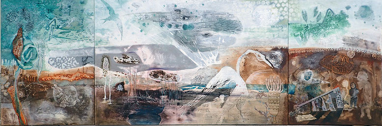 "Metamorphose" Acryl/Leinen (256x91) 2023