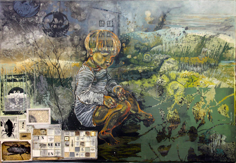 Acryl auf Holzfaser Assemblage, (107x157) 2018