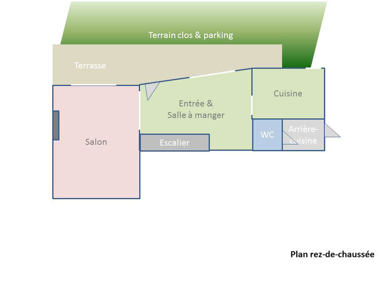 Gite des Nerleux, gîte pour 10-12 personnes dans le vignoble, location au weekend, semaine, vacances, Saumur - plan du rez-de-chaussée