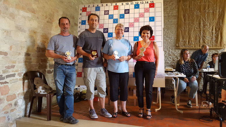 Les vainqueurs par série du TH classique : Laurent Dumont - Aurélien Delaruelle - Christine Splingard - Denise Nagy
