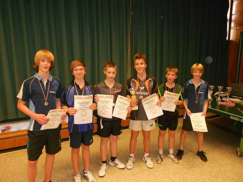 6 Konzer Nachwuchsspieler auf dem Treppchen beim Schüler-Doppel bei den Regionsmeisterschaften 2011