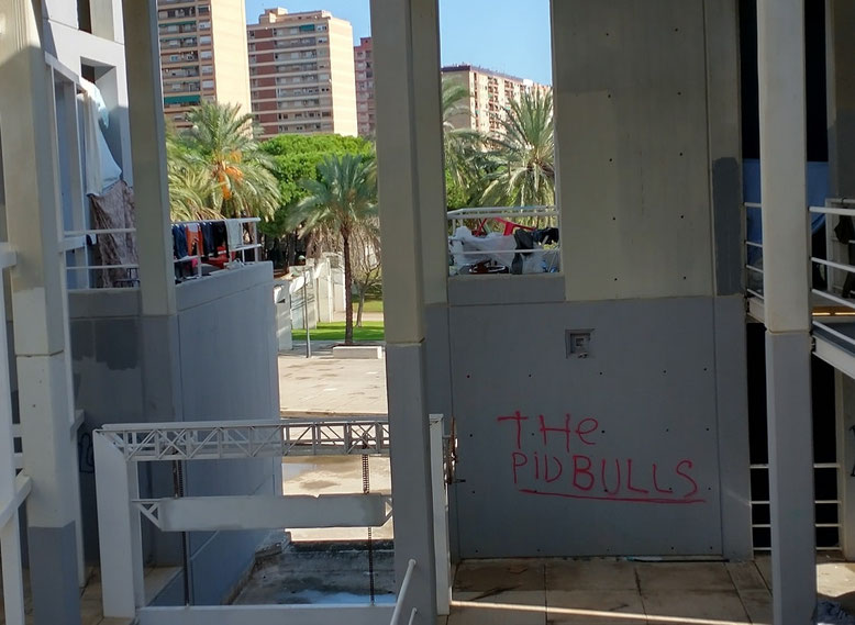 ortó que el edificio se encontraba en un estado de abandono "vergonzoso", acumulando basura y chatarra debido a la presencia de grafiteros y grupos de okupas.