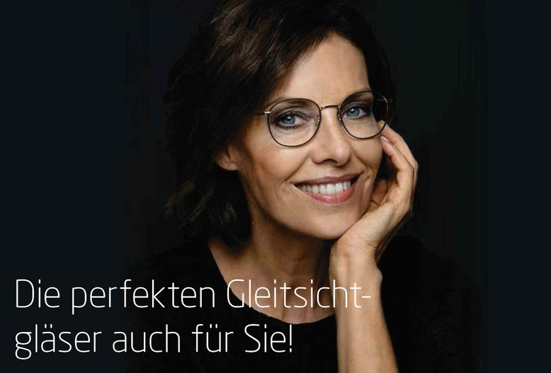 Frau mit Gleitsichtbrille