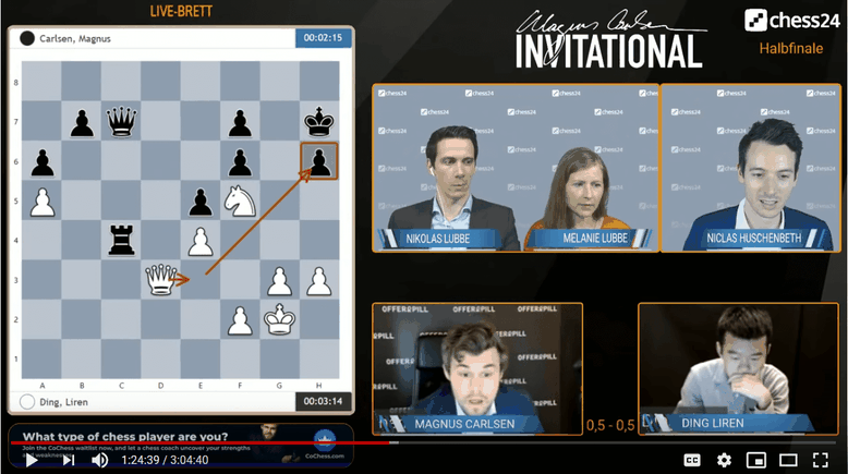 Magnus realisiert seinen Einsteller in Partie 2, Magnus Carlsen Invitational