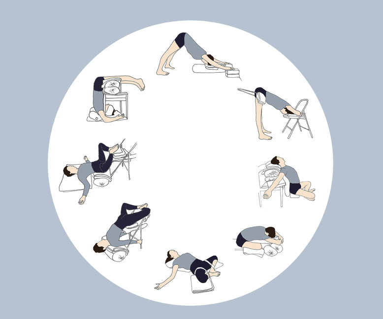 Ces images de yoga restoratif sont issues de la série pour le covid de Svejar